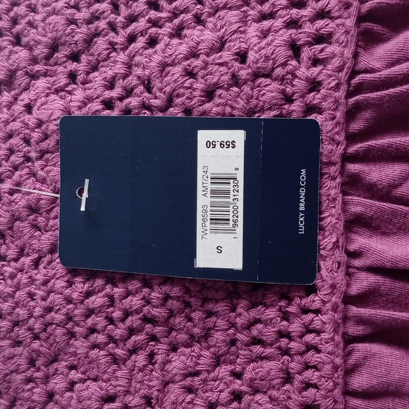 NWT- Lucky Brand Women's Crochet Tank Top Sleeveless.Size S. Color Purple. - Picture 6 of 16